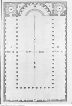 I quattro libri dell'architettura.Libro terzo - Delle basiliche antiche, pianta