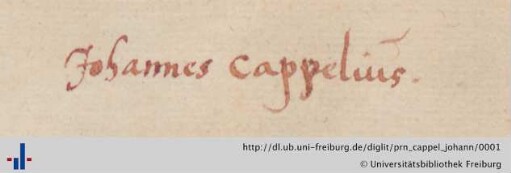 [Provenienz]: Cappel, Johann