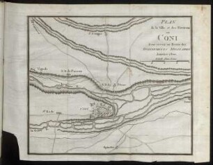 Plan de la Ville et Des Environs De Coni ...