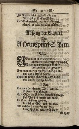 Außzug der Capitel Der Andern Epistel S. Petri