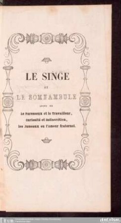Le singe et le somnambule