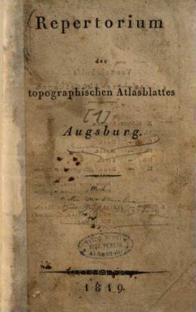 Repertorium des topographischen Atlasblattes Augsburg