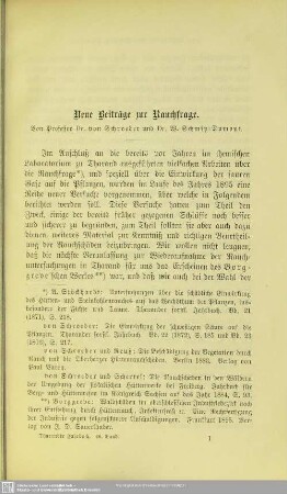 I.1 Neue Beiträge zur Rauchfrage