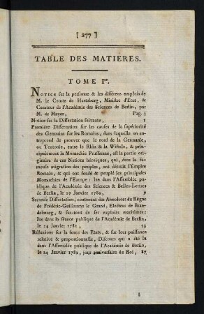 277-280, Table des Matieres