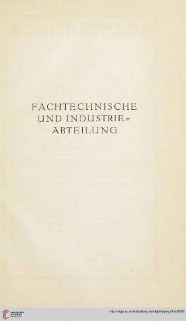 Fachtechnische und Industrie-Abteilung