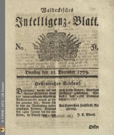 No. 51, Dienstag den 21. December 1779