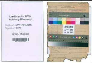 Entnazifizierung Theodor Greef , geb. 02.02.1890 (Bahnsekretaer)