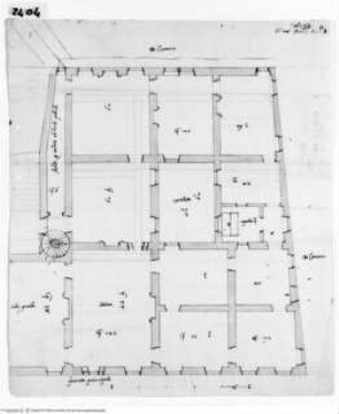 Rom, Fontana di Trevi, Palazzo Cesi-Poli, Grundriss des zweiten Obergeschosses