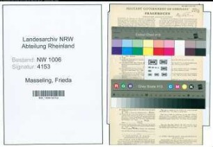 Entnazifizierung Frieda Masseling , geb. 02.04.1910 ()