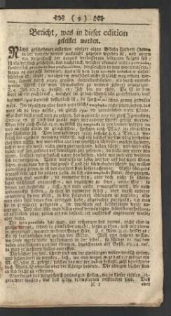 Bericht, was in dieser edition geleistet worden