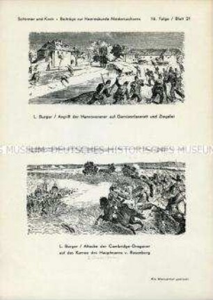 Darstellung von Kämpfen im ieg, Königreich Preußen gegen Königreich Hannover, 1866.