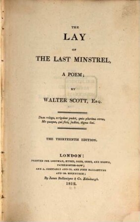 The Lay of the last minstrel
