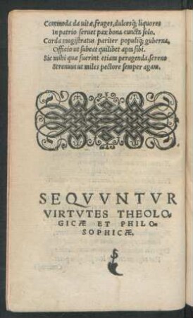 Sequuntur Virtutes Theologicae Et Philosophicae.