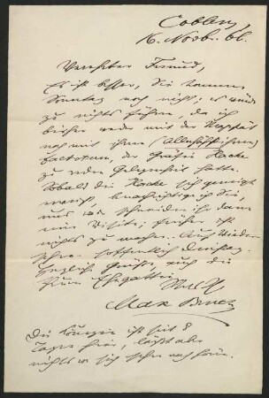 Eigenhändiger Brief mit Unterschrift