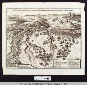 Action so zwischen den Kayserl: und den Königlichen Schwedischen Völckern den 12. Augusti 1647. bey Tribel In Böhmen vorgangen