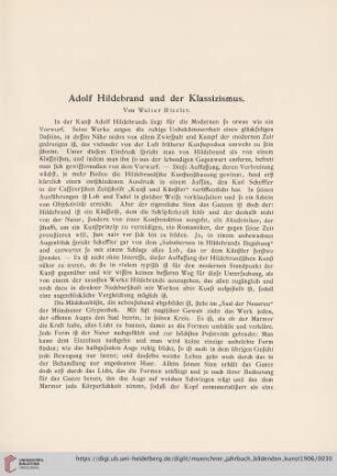 1: Adolf Hildebrand und der Klassizismus