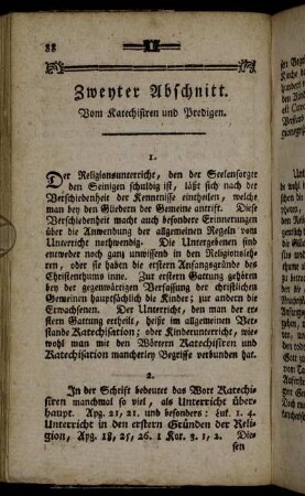 Zweyter Abschnitt. Vom Katechisiren und Predigen