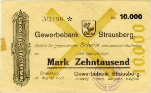 Gewerbebank Strausberg: 10.000 Mark 1923