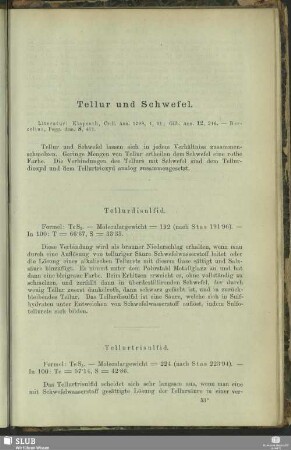 Tellur und Schwefel