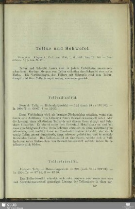 Tellur und Schwefel