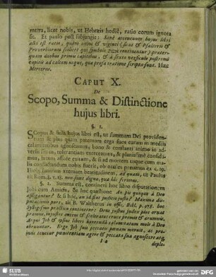 Caput X. De Scopo, Summa & Distinctione hujus libri