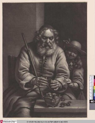 [Ein alter Mann wärmt sich auf; Old Man Warming Himself]