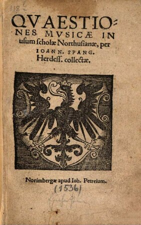 Qvaestiones Mvsicae : in usum scholae Northusianae