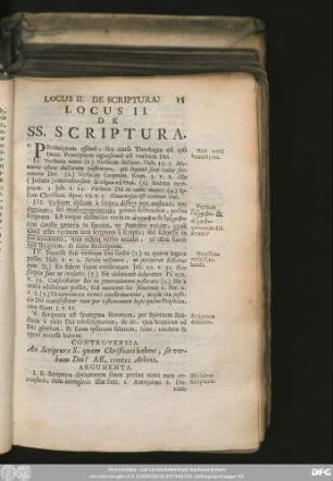 Locus II. De SS. Scriptura.