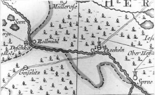 Spreetal-Neustadt (Spree). Oberlausitzkarte, Schenk, 1759