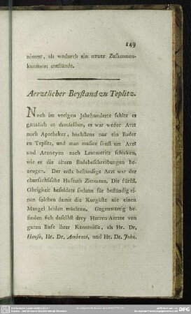Aerztlicher Beystand zu Teplitz