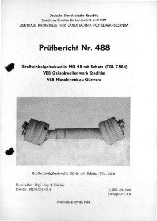Großwinkelgelenkwelle NG 45 mit Schutz