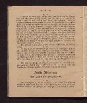 Zweite Abtheilung. Der Dienst der Bürgergarbe.