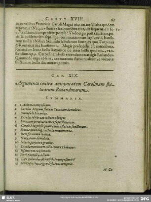 Cap. XIX. Argumenta contra antiquitatem Carolinam statuarum Rulandinarum