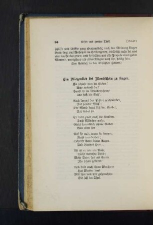 Ein Wiegenlied bei Mondschein zu singen.