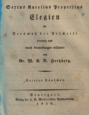 Sextus Aurelius Propertius Elegien, 3