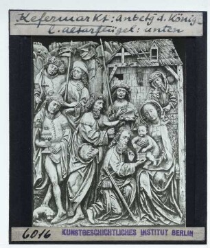 Meister des Kefermarkter Altars, Kefermarkter Flügelaltar : Linker Altarflügel, Relief, Anbetung der Könige