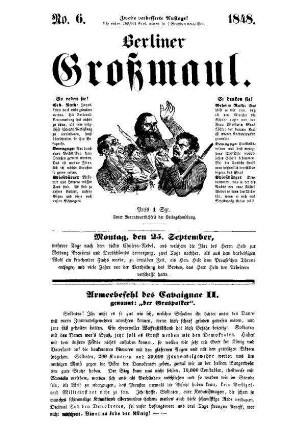 Berliner Grossmaul. N[umer]o 6.