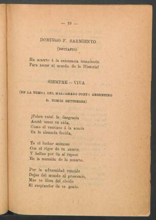 Siempre - viva : ( En la tumba del malogrado poeta argentino D. Tomás Gutiérrez)