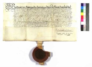 Daniel, Erzbischof von Mainz verleiht Hohenlohe Neufels.