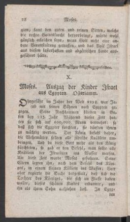 X. Moses. Auszug der Kinder Israel aus Egypten. Osterlamm