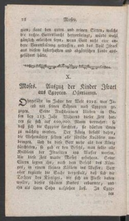 X. Moses. Auszug der Kinder Israel aus Egypten. Osterlamm
