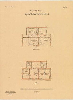 Gerichtsärztliches Institut der Universität Breslau: Blatt 2, 1. Stockwerk, Dachgeschoß