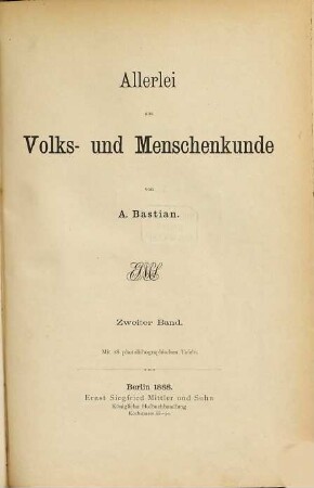 Allerlei aus Volks- und Menschenkunde, Bd. 2