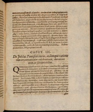 Caput III. De Iubilaei Pontificii initio, eodemque ratione ...