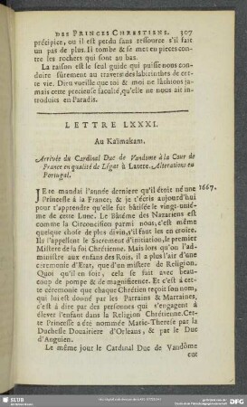 Lettre LXXXI [i.e. LXXXII]. Au Kaimakam