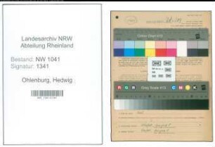 Entnazifizierung Hedwig Ohlenburg , geb. 01.11.1914 ()