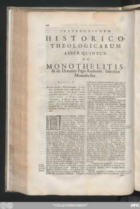 Liber Quintus, De Monothelitis, & de Honorio Papa Romano, haeretico Monothelita.