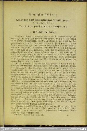 Vierzigster Abschnitt. Quintessenz eines ordnungsmäßigen Geschäftsganges