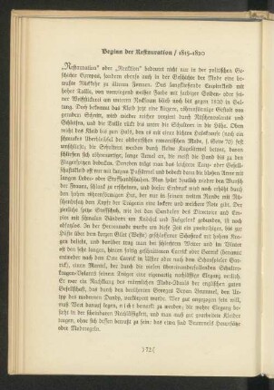 Beginn der Restauration / 1815-1820