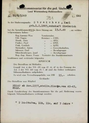 Streicher, Karl